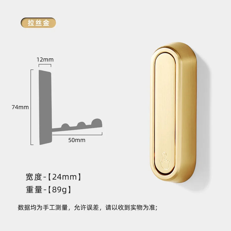 2/1Pcs Folding Wall Hook Hidden Robe Towel Coat Hook Stainless Steel Hook for Home Kitchen Bathroom Matte Black Towel Hanger