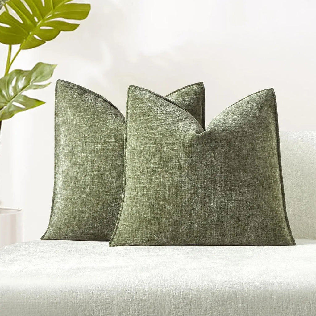 Decorative Pillow Covers Soft Chenille Couch Throw Pillow Cushion Covers with Elegant Design for Sofa Bedroom Living Room