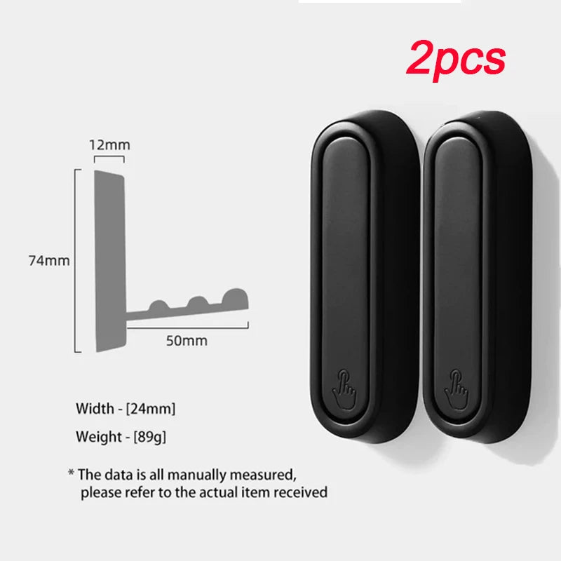 2/1Pcs Folding Wall Hook Hidden Robe Towel Coat Hook Stainless Steel Hook for Home Kitchen Bathroom Matte Black Towel Hanger