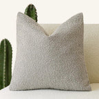 Solid Boucle Throw Pillow Cover Ivory Grey Camel Puffy Soft Design Cushion Cover Texture Couch Pillow Case Cozy 18X18" 45X45Cm