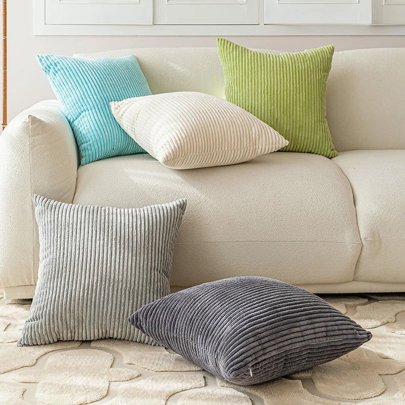 Corduroy Pillow Cover 40X40 45X45 50X50 30X50 CM Soft Plush Flannel Cushion Cover Fluffy Couch Pillow Case for Sofa Living Room