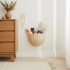 Handgeflochtener Wandkorb Aus Rattan, Individuelle Aufbewahrungsmöglichkeit Im Boho-Stil Fürs Kinderzimmer
