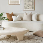 Solid Boucle Throw Pillow Cover Ivory Grey Camel Puffy Soft Design Cushion Cover Texture Couch Pillow Case Cozy 18X18" 45X45Cm