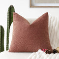 Solid Boucle Throw Pillow Cover Ivory Grey Camel Puffy Soft Design Cushion Cover Texture Couch Pillow Case Cozy 18X18" 45X45Cm