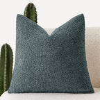 Solid Boucle Throw Pillow Cover Ivory Grey Camel Puffy Soft Design Cushion Cover Texture Couch Pillow Case Cozy 18X18" 45X45Cm