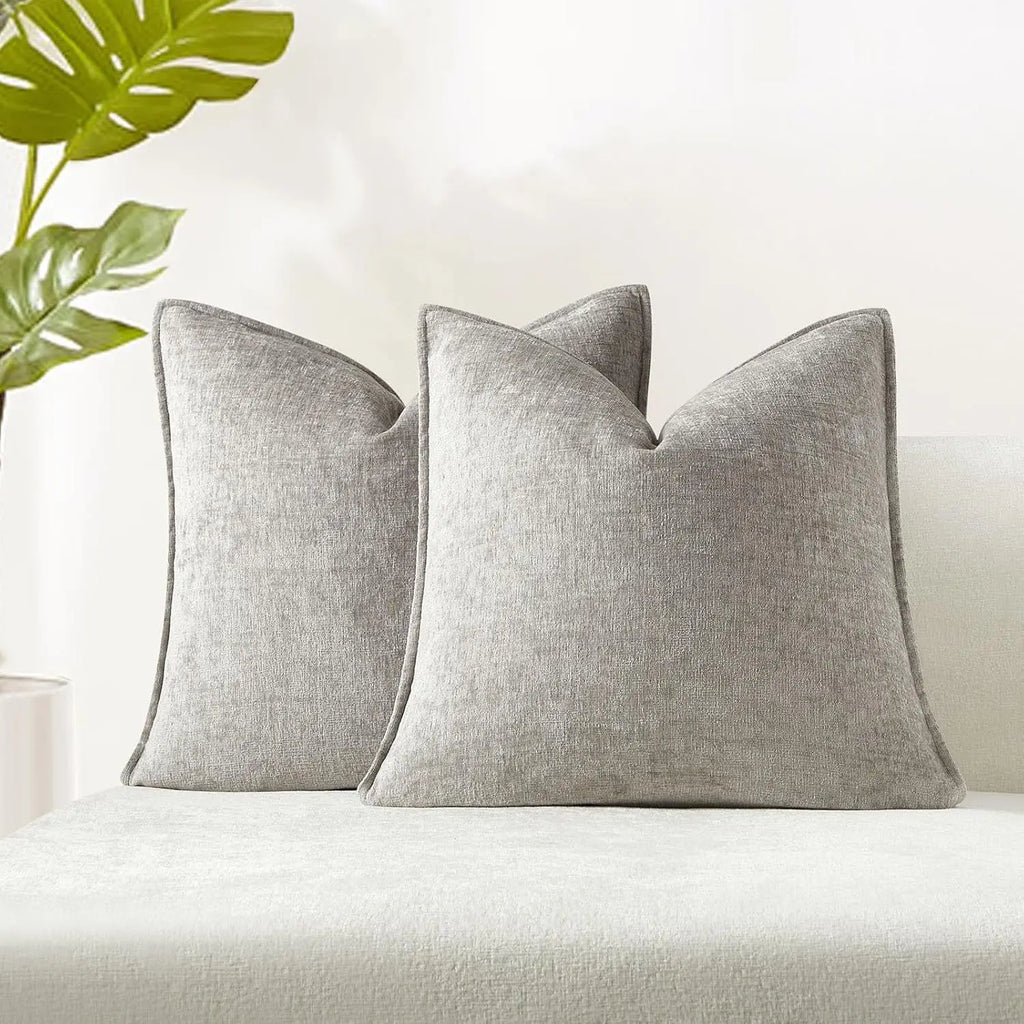 Decorative Pillow Covers Soft Chenille Couch Throw Pillow Cushion Covers with Elegant Design for Sofa Bedroom Living Room