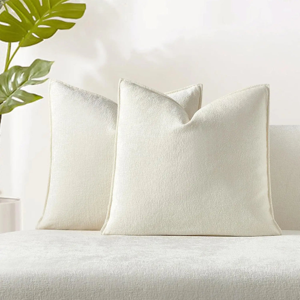 Decorative Pillow Covers Soft Chenille Couch Throw Pillow Cushion Covers with Elegant Design for Sofa Bedroom Living Room