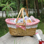 Oval Pastoral Willow Woven Toys Handwoven Storage Basket Fruit Basket Vegetable Basket Picnic Basket