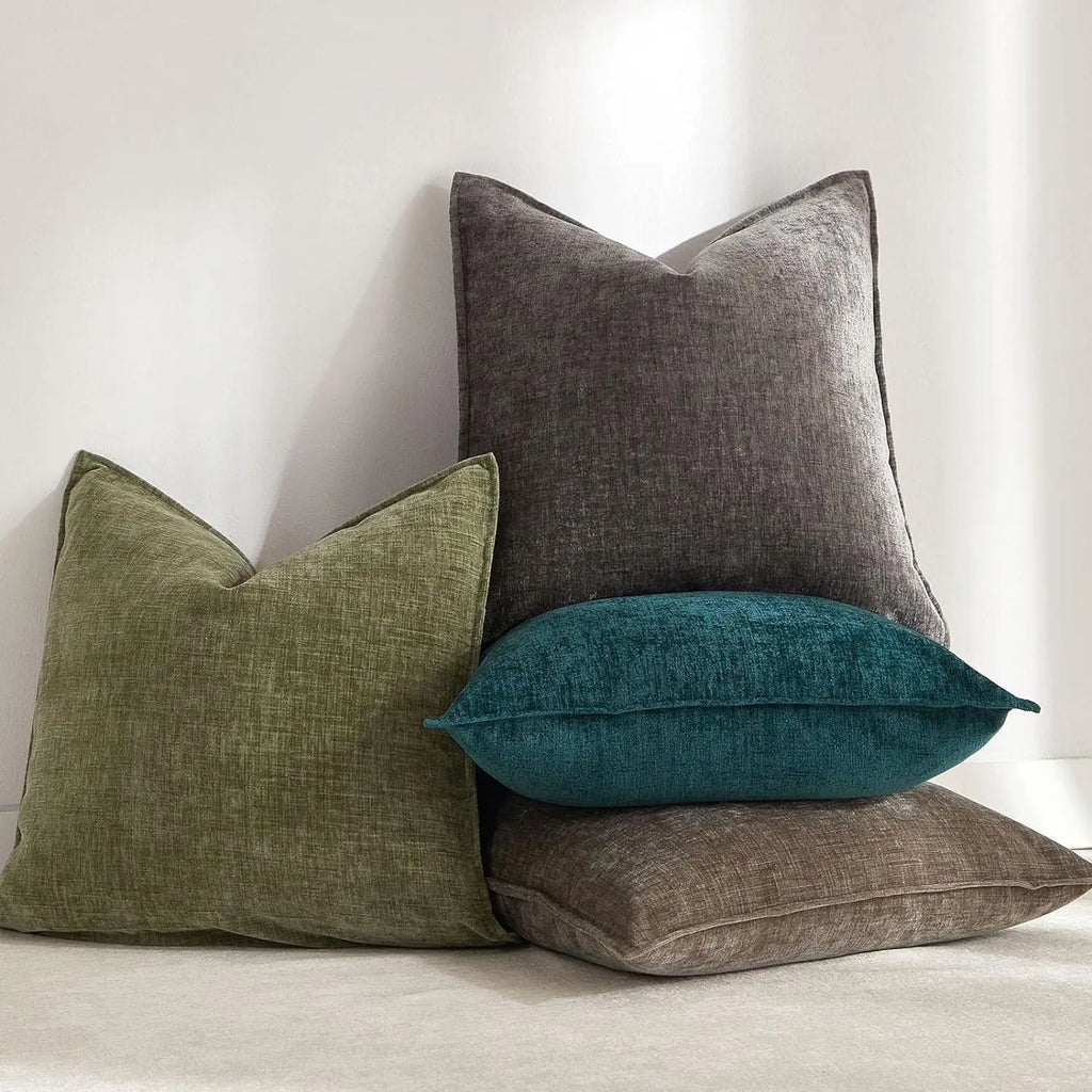 Decorative Pillow Covers Soft Chenille Couch Throw Pillow Cushion Covers with Elegant Design for Sofa Bedroom Living Room