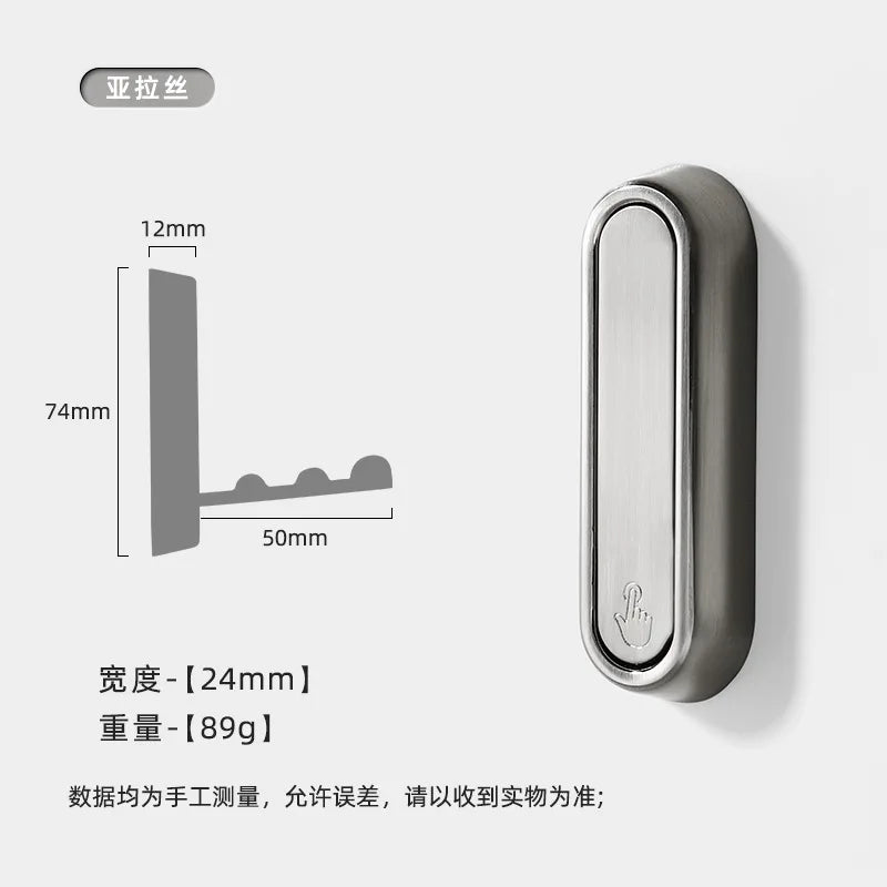 2/1Pcs Folding Wall Hook Hidden Robe Towel Coat Hook Stainless Steel Hook for Home Kitchen Bathroom Matte Black Towel Hanger