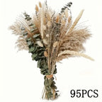 Natural Dried Flower Bouquet Pampas Grass Cotton Stems Bunny Tails Rustic Boho Home Decor Eucalyptus Lavender Wheat Wedding Gift