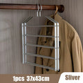 1Pc 5 in 1 Pant Hanger for Clothes Hanging Rack Multi-Layer Shelves Closet Storage Organizer Aluminum Alloy Trouser Towel Hanger