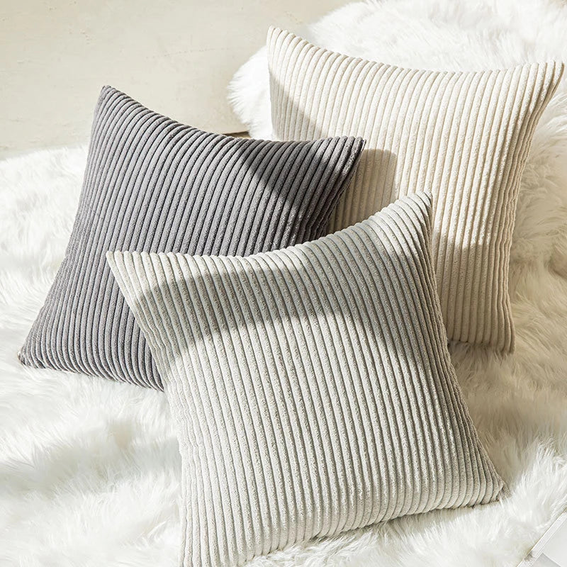 Corduroy Pillow Cover 40X40 45X45 50X50 30X50 CM Soft Plush Flannel Cushion Cover Fluffy Couch Pillow Case for Sofa Living Room