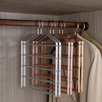 1Pc 5 in 1 Pant Hanger for Clothes Hanging Rack Multi-Layer Shelves Closet Storage Organizer Aluminum Alloy Trouser Towel Hanger