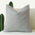 Solid Boucle Throw Pillow Cover Ivory Grey Camel Puffy Soft Design Cushion Cover Texture Couch Pillow Case Cozy 18X18" 45X45Cm