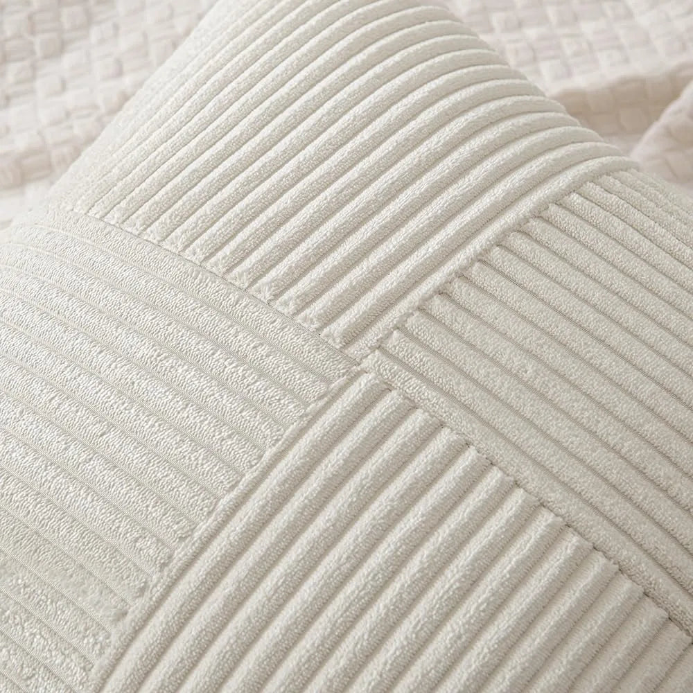 Simple Style Polyester Cushion Cover Stripe Pillow Cover White Beige Pink Solid Color Pillowcase for Sofa Living Room Home Decor