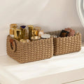 3Pcs/1Pc Woven Storage Basket, Paper Rope Storage Basket with Handle Small Woven Basket for Organising Decorated Gift Basket
