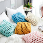 Square Braid Pillow Floor Sofa Cushion Pillow Handmade Cushion Home Decor Pillow