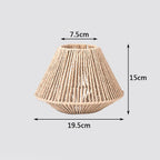 1Pc Rattan Lamp Geometric Shade Light Cover Chandelier Hanging Wicker Woven Fixture Rustic Decorative Weave Basket