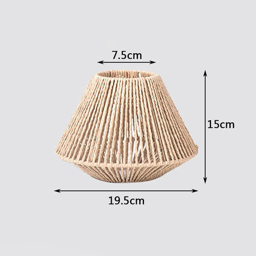 1Pc Rattan Lamp Geometric Shade Light Cover Chandelier Hanging Wicker Woven Fixture Rustic Decorative Weave Basket