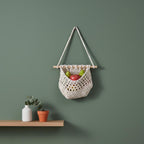 Makramee-Obstkorb-Wandbehang, 3-Tier Boho-Küchenorganisator, Hanf-Baumwollseil