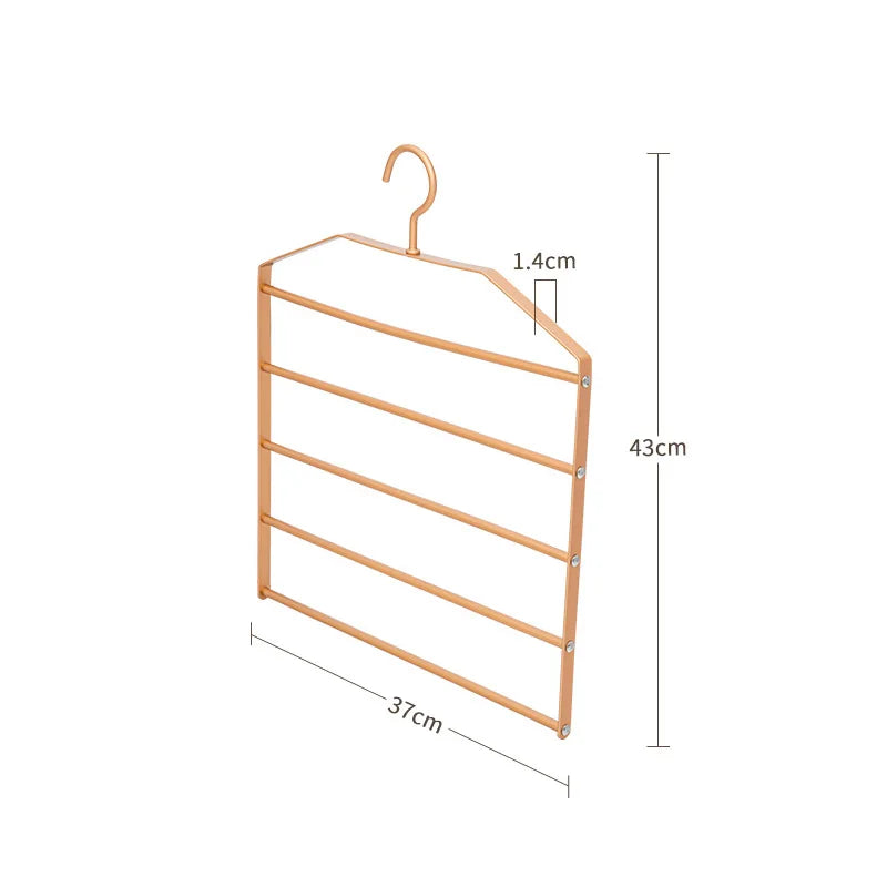 1Pc 5 in 1 Pant Hanger for Clothes Hanging Rack Multi-Layer Shelves Closet Storage Organizer Aluminum Alloy Trouser Towel Hanger