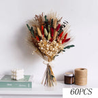 Natural Dried Flower Bouquet Pampas Grass Cotton Stems Bunny Tails Rustic Boho Home Decor Eucalyptus Lavender Wheat Wedding Gift