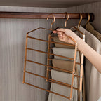 1Pc 5 in 1 Pant Hanger for Clothes Hanging Rack Multi-Layer Shelves Closet Storage Organizer Aluminum Alloy Trouser Towel Hanger