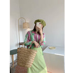 Weave Large Tote Bag 2021 Summer New Quality Straw Women'S Designer Handbag High Capacity Handbag Beach Travel Bag Basket Bag