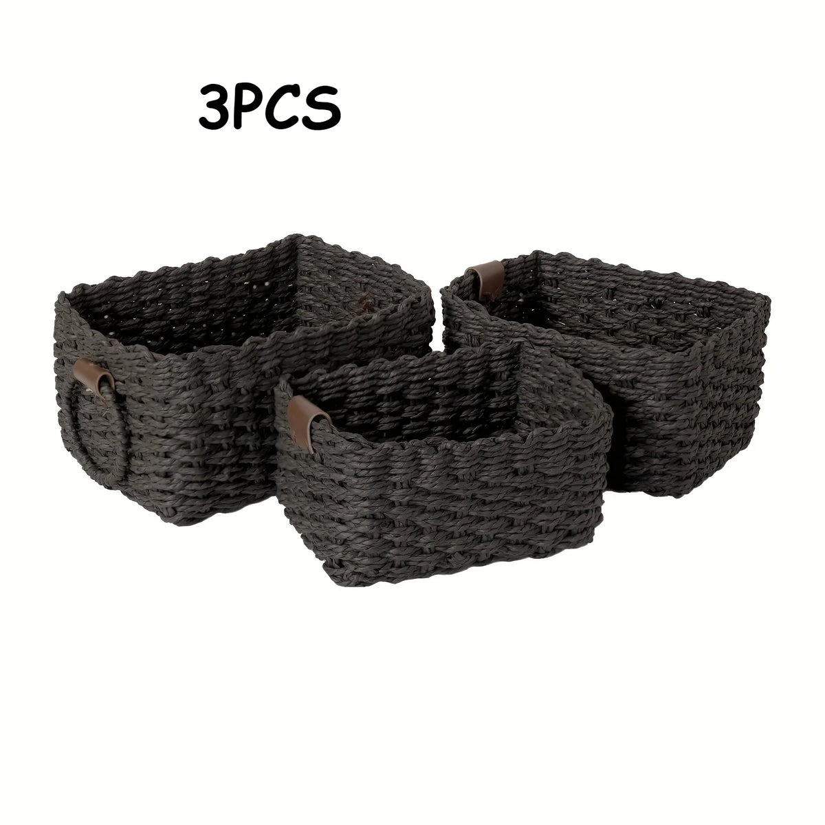 3Pcs/1Pc Woven Storage Basket, Paper Rope Storage Basket with Handle Small Woven Basket for Organising Decorated Gift Basket