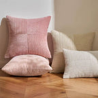 Textured Striped Patchwork Corduroy Throw Pillowcase for Lumbar Pillow Covers 12X20 Inches Cushion Cases Farmhouse Boho Decor