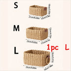 3Pcs/1Pc Woven Storage Basket, Paper Rope Storage Basket with Handle Small Woven Basket for Organising Decorated Gift Basket