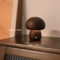 Wooden Mushrooms Night Light Touch Switch Bedroom Bedside Table Lamp Walnut Beech Wood Warm Dimmable Desk Light USB Chargeable