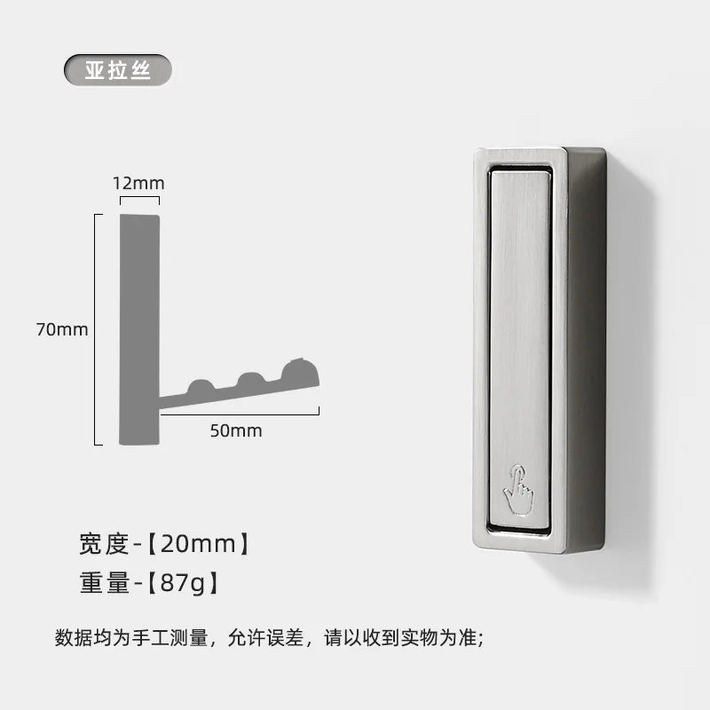 2/1Pcs Folding Wall Hook Hidden Robe Towel Coat Hook Stainless Steel Hook for Home Kitchen Bathroom Matte Black Towel Hanger