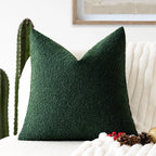 Solid Boucle Throw Pillow Cover Ivory Grey Camel Puffy Soft Design Cushion Cover Texture Couch Pillow Case Cozy 18X18" 45X45Cm